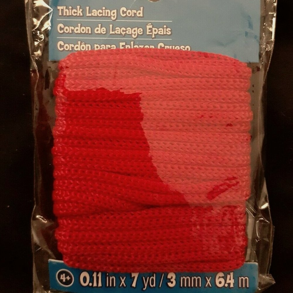 Creatology Thick Lacing Cord RED .11 in. x 7 yd Shoelace Braiding Crafts *NEW*
